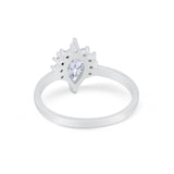 Teardrop Art Deco Pear Wedding Engagement Ring Simulated CZ 925 Sterling Silver