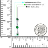 Round Green Emerald CZ Huggie Hoop Earring 925 Sterling Silver Wholesale