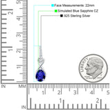 Pear Teardrop Twisted Infinity Stud Earring Blue Sapphire CZ 925 Sterling Silver Wholesale