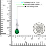 Pear Teardrop Twisted Infinity Stud Earring Green Emerald CZ 925 Sterling Silver Wholesale