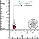 Pear Teardrop Infinity Stud Earring Ruby CZ 925 Sterling Silver Wholesale