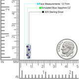 Round CZ & Blue Sapphire CZ Huggie Hoop Earrings 925 Sterling Silver Wholesale