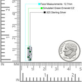 Round CZ & Green Emerald CZ Huggie Hoop Earrings 925 Sterling Silver Wholesale