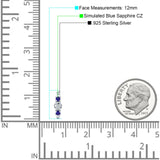 Round CZ & Blue Sapphire CZ Trio Huggie Hoop Earrings 925 Sterling Silver Wholesale