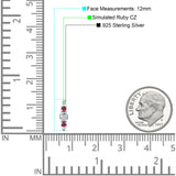 Round CZ & Ruby CZ Trio Huggie Hoop Earrings 925 Sterling Silver Wholesale