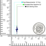 Round CZ & Blue Sapphire CZ Huggie Hoop Earrings 925 Sterling Silver Wholesale