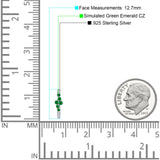 Round CZ & Green Emerald CZ Huggie Hoop Earrings 925 Sterling Silver Wholesale