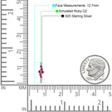 Round CZ & Ruby CZ Huggie Hoop Earrings 925 Sterling Silver Wholesale