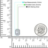 Emerald Cut CZ Halo Stud Earrings 925 Sterling Silver Wholesale