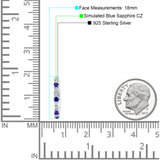 Round Cluster CZ & Blue Sapphire CZ Huggie Hoop Earrings 925 Sterling Silver Wholesale