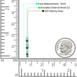 Round Cluster CZ & Green Emerald CZ Huggie Hoop Earrings 925 Sterling Silver Wholesale