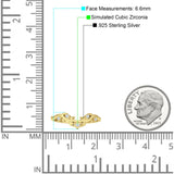 Curved Contour Leaves Band Cubic Zirconia Yellow Tone 925 Sterling Silver