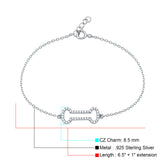 Dog Bone CZ Adjustable Bracelet