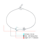 Dog Bone CZ Adjustable Bracelet