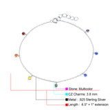 Multicolor CZ Charm Bracelet 