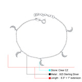Crescent Moon CZ Adjustable Bracelet