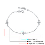 Pave CZ Floral Quatrefoil Bracelet