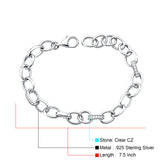 Pave CZ Oval Link Chain Bracelet