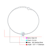 Round CZ Rolo Chain Bracelet