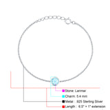 Round Larimar Adjustable Bracelet 