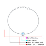 Round Moonstone Adjustable Bracelet 