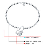 Love Padlock Bead Chain Bracelet 
