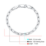 Italian Beveled Edge Long Link Bracelet