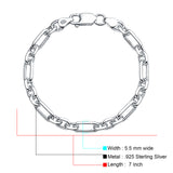 Mixed Paperclip Link Chain Bracelet
