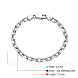 Beveled Edge Long Link Chain Bracelet