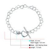 Heart Link Toggle Bracelet