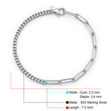 Curb Staple Link Chain Bracelet 