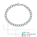 Rolo Link Bracelet Adjustable 925 Sterling Silver Wholesale
