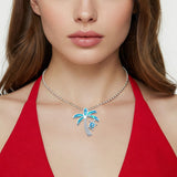 Palm Tree Sea Turtle Pendant