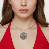 Viking Ship Round Pendant