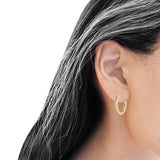 Round 20mm Multicolor Cubic Zirconia Huggie Hoop Earrings 925 Sterling Silver