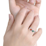 Turquoise & Red Coral Ring