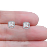 Princess Cut Stud Earring