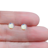 Round CZ Stud Earrings