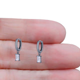 Emerald Cut Hoop Earring
