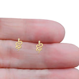 Vintage Style 10.5mm Snake Earrings Cubic Zirconia 925 Sterling Silver