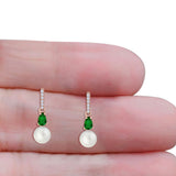 Drop Dangle CZ Stud Earrings