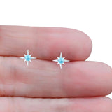 Minimalist 9.6mm Star Stud Earring Larimar 925 Sterling Silver Wholesale