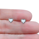 Heart Twisted Rope Solitaire Lab Created White Opal Stud Earring Oxidized 925 Sterling Silver Wholesale