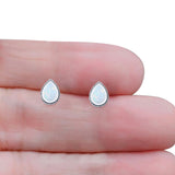 Pear Teardrop Lab Created White Opal Stud Earring Oxidized 925 Sterling Silver Wholesale