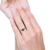 Beaded Halo Chevron Ring