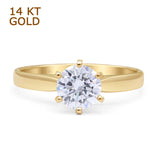 Round Solitaire Gold Ring