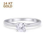 Minimalist Round Solitaire Ring