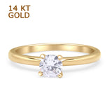 Minimalist Round Solitaire Ring