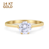 Round Cubic Zirconia Solitaire Ring