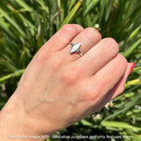 Art Deco Marquoise Oxidized White Buffalo Turquoise Vintage Style Ring 925 Sterling Silver